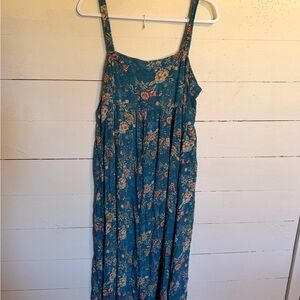 NATURAL LIFE Floral Blue Maxi Dress